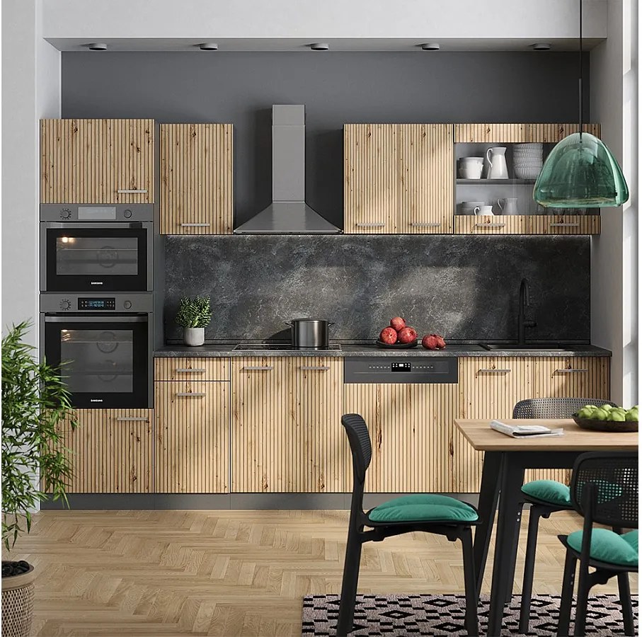 Aneks kuchenny artisan dąb/antracyt 300x60x81.6 r-line