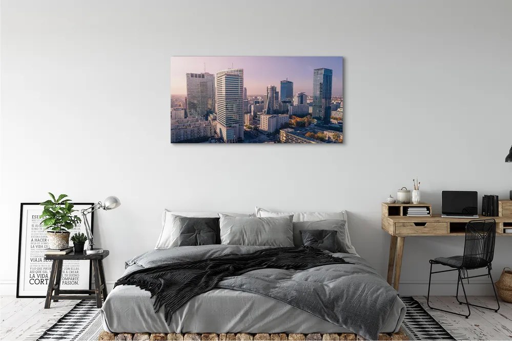 Fotoobraz na płótnie Panorama Warszawskich Wieżowców