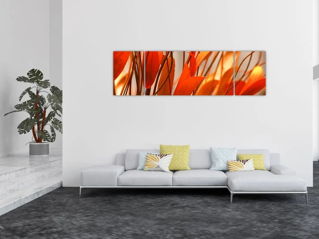 Obraz płatków kwiatów (170x50 cm)