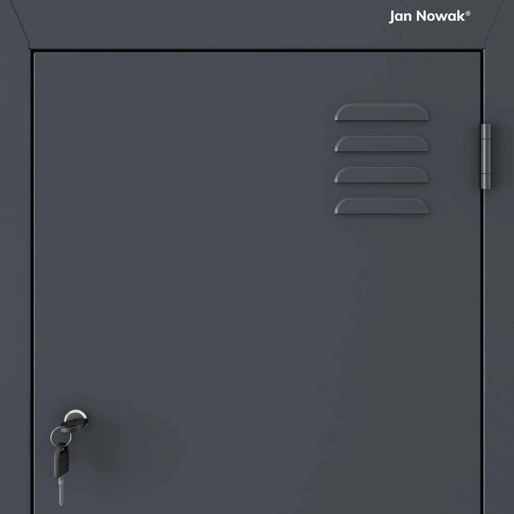 Szafa metalowa ubraniowa typu L JULIA, 800 x 1850 x 450 mm, antracytowa