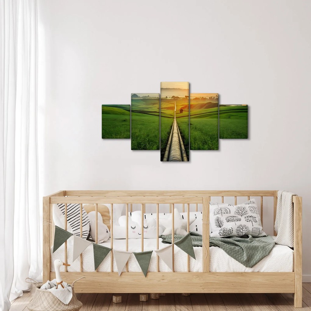 Obraz - Wschód słońca nad doliną (125x70 cm)
