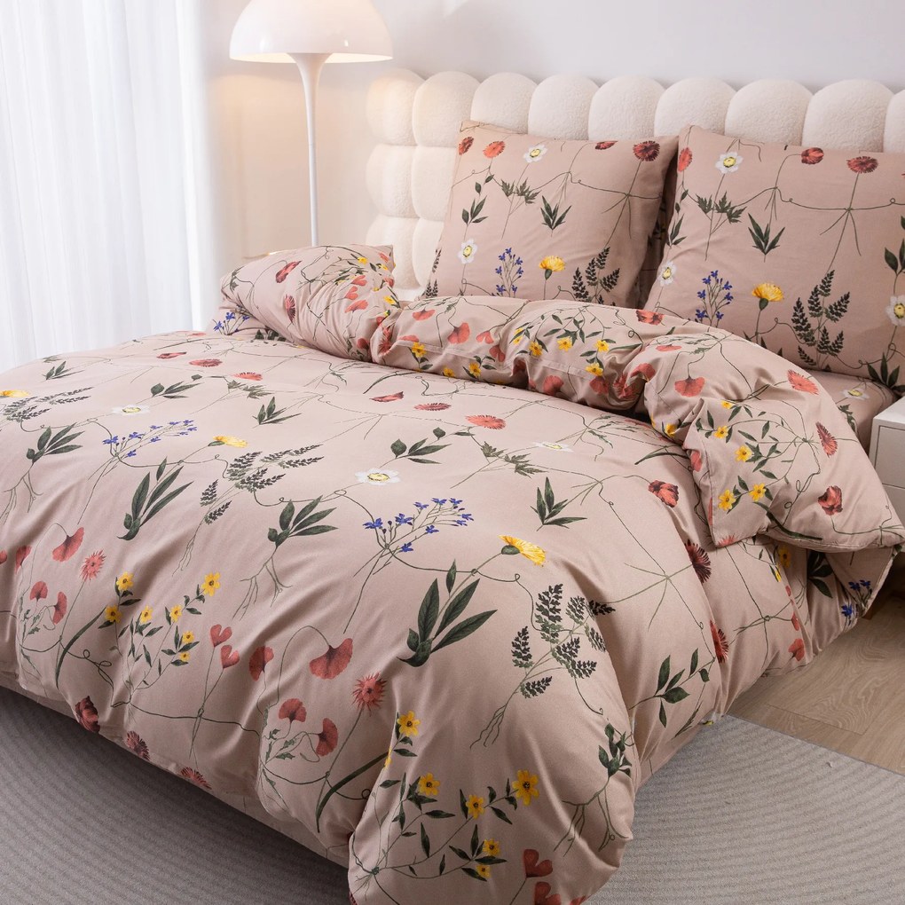 PrzytulneMieszkanie.pl PrzytulneMieszkanie.pl Pościel z mikrofibry HERBAR beżowa Rozmiar pościeli: 70 x 90 cm | 140 x 220 cm