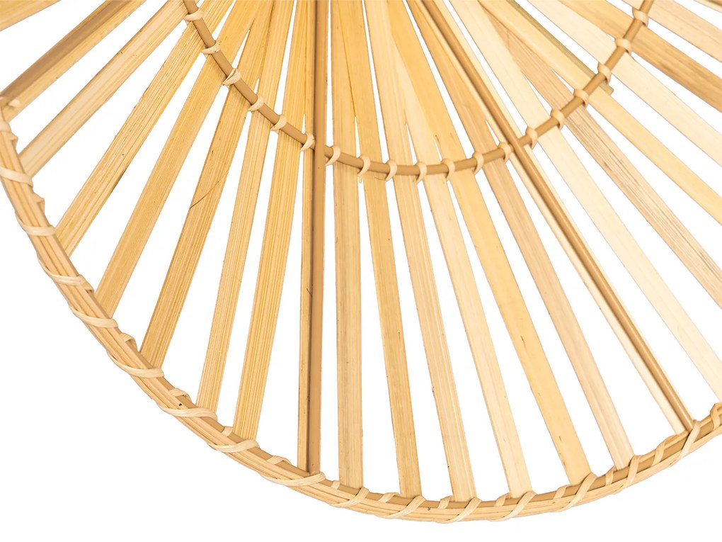 Orientalna lampa ścienna czarna z naturalnym bambusem - PuaKolonialny Oswietlenie wewnetrzne