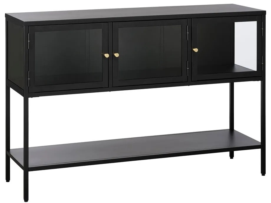 Czarna metalowa witryna 132x88 cm Carmel – Unique Furniture