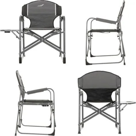 Campingowe krzesło składane ze stołem i uchwytem na napoje