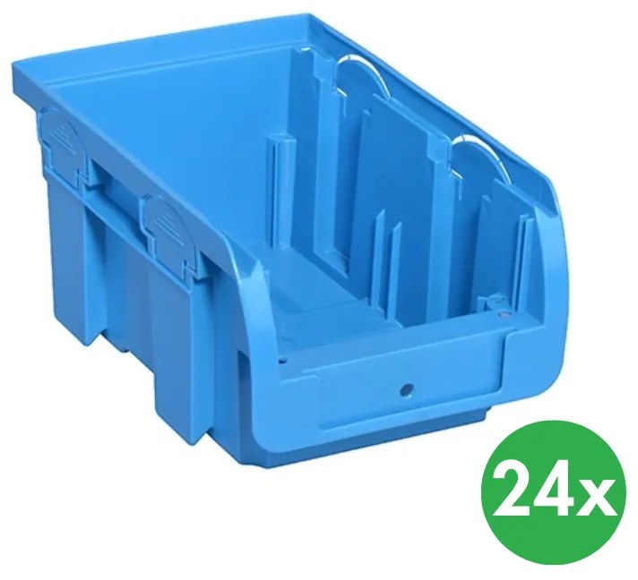 Plastikowy pojemniki COMPACT, 102 x 160 x 75 mm, 24 szt., niebieski