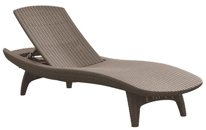 Brązowy plastikowy leżak ogrodowy Pacific – Keter