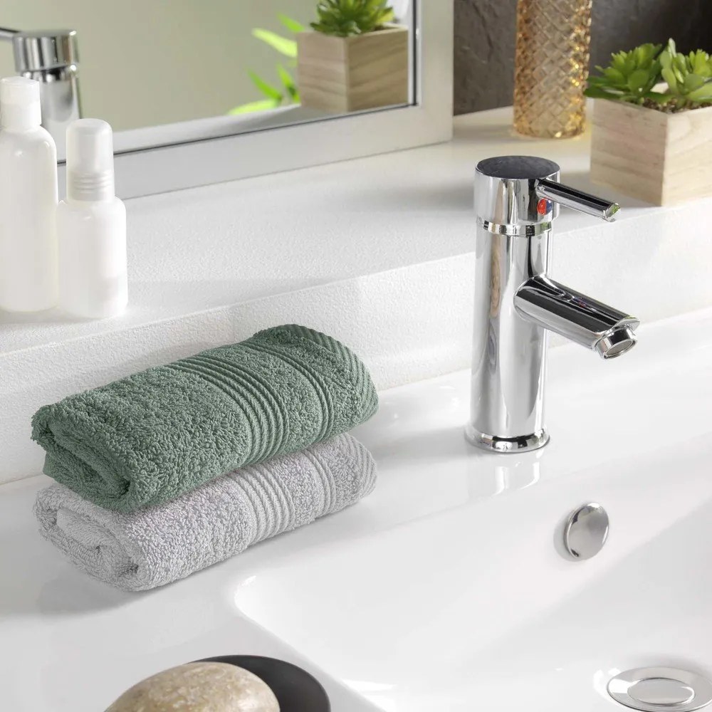 Szałwiowy bawełniany ręcznik frotte 30x50 cm Tendresse – douceur d'intérieur