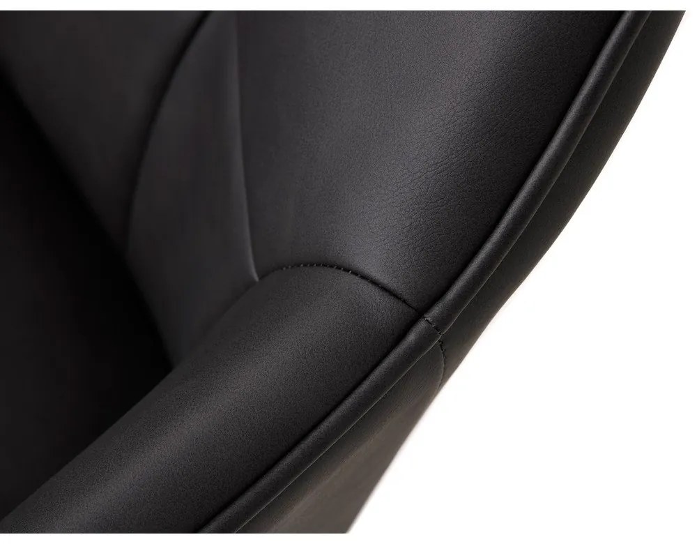 Ciemnoszare krzesła z imitacji skóry z podłokietnikami zestaw 2 szt. Nolan Square – Unique Furniture