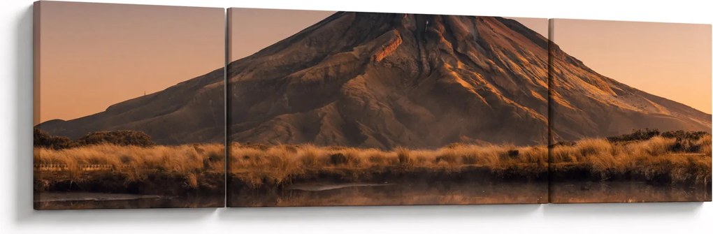 Obraz odbicia góry Taranaki, Nowa Zelandia (170x50 cm)