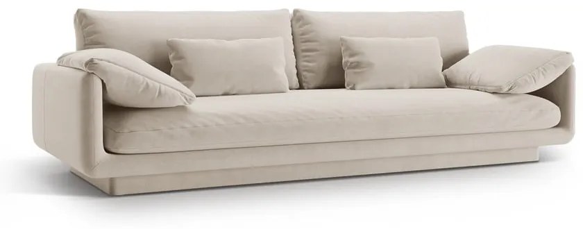 Biała aksamitna sofa 250 cm Torino – Micadoni