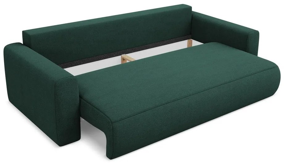 Zielona rozkładana/ze schowkiem sofa 238 cm Kapua – Makamii