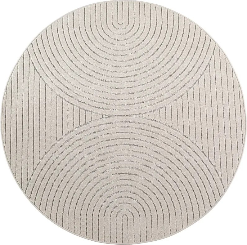 Dywan uniwersalny Nova 3D kremowy koło 120 cm x 120 cm