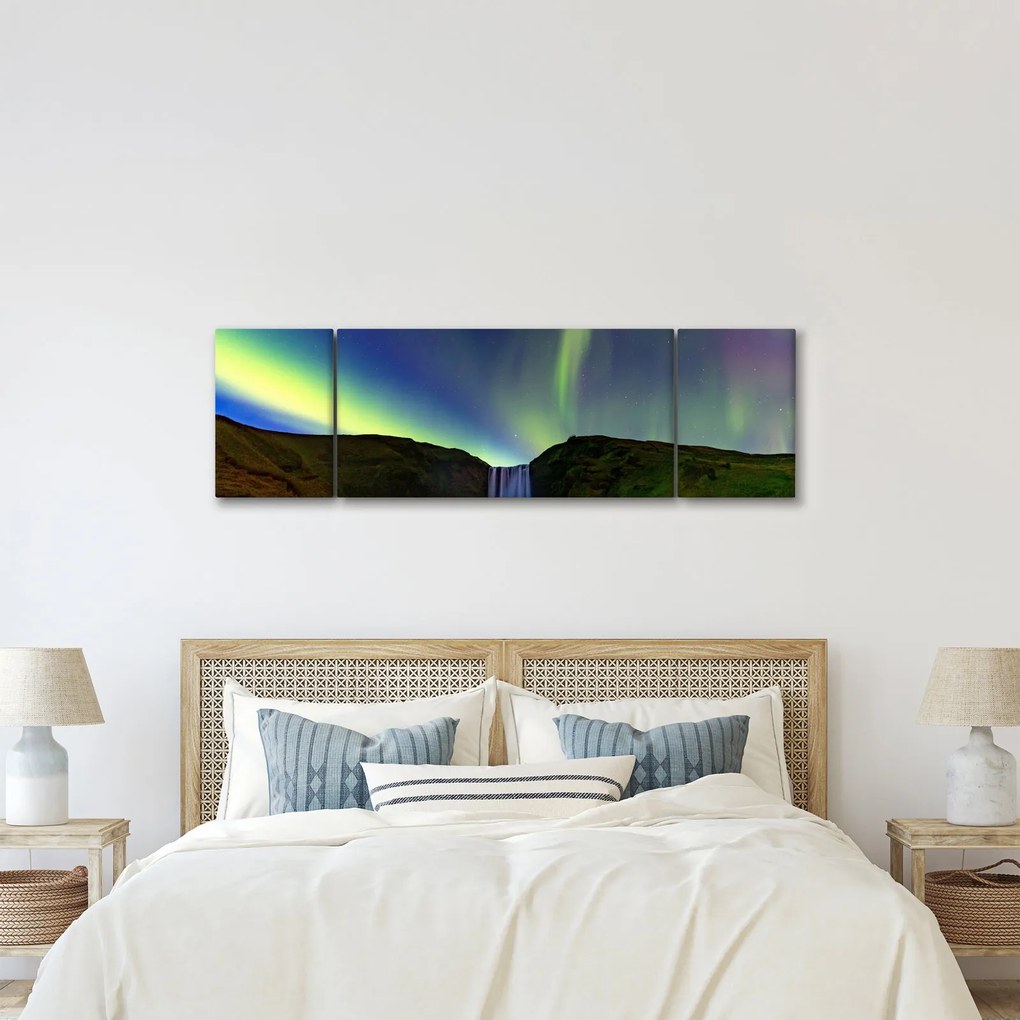 Obraz - Zorza polarna na Islandii (170x50 cm)