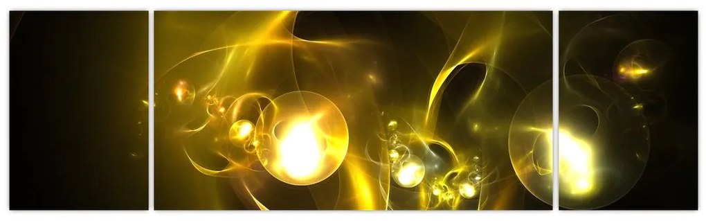 Abstrakcyjny obraz żółtych kul (170x50 cm)