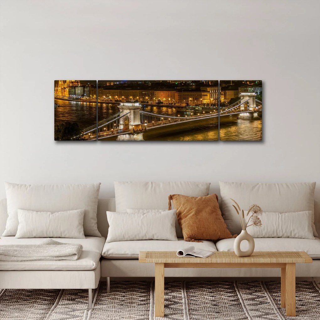 Obraz miasta nocą (170x50 cm)