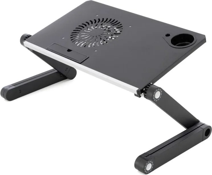 Stolik na laptopa z wentylatorem USB - srebrny czarny