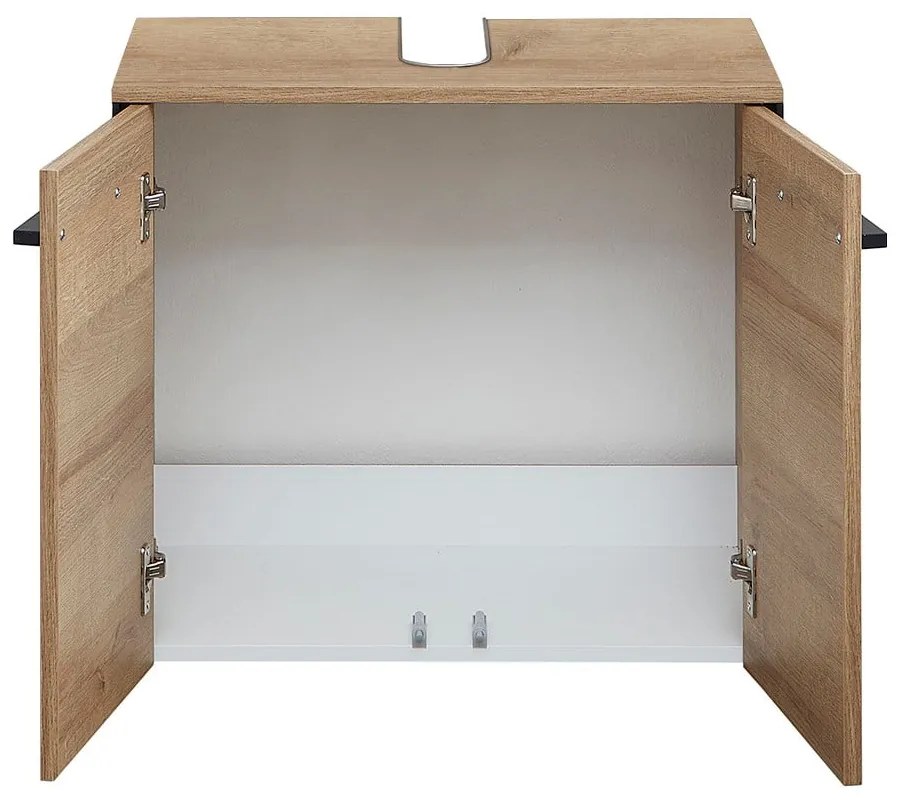 Wisząca szafka pod umywalkę w dekorze dębu w naturalnym kolorze 53x60 cm Quickset 395 – Pelipal