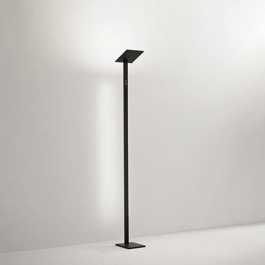 Lampa podłogowa LED QUADRA Black z metalu, wys. 180 cm, Perenz