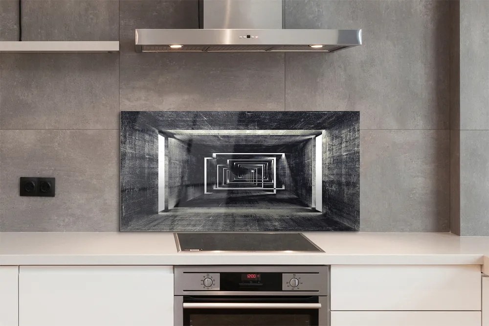 Panel szklany do Kuchni Abstrakcyjny Tunel