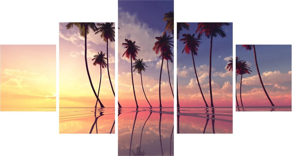 Obraz palm wznoszących się nad powierzchnią (125x70 cm)