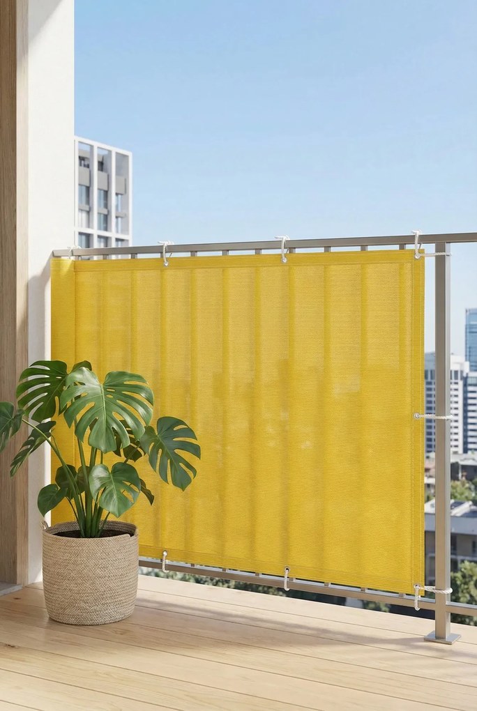 Żółty parawan ogrodowy na balkon S2-R85