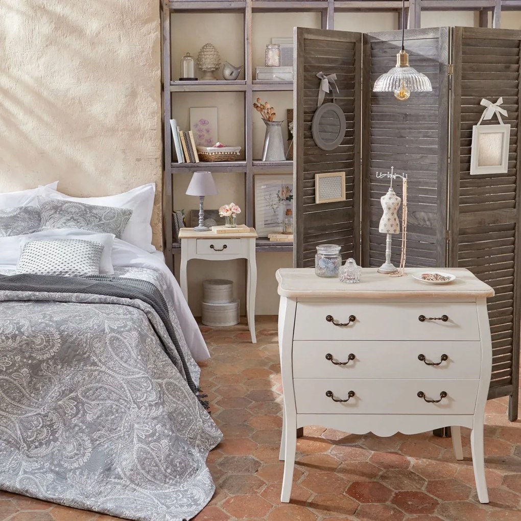 Lampa stojąca w stylu vintage z drewnianą podstawką