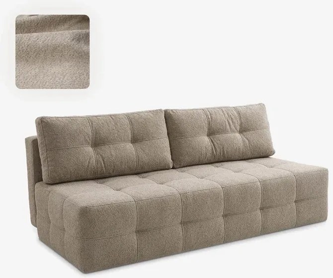 Sofa z Funkcją Spania MORANA Kremowa Boucle Nowoczesna