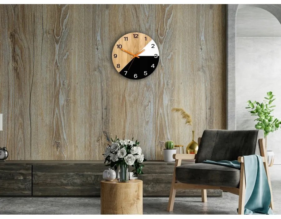 Zegar na ścianę nowoczesny efektowny okrągły cichy do kuchni salonu pokoju