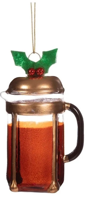 Szklana ozdoba świąteczna wykonana ręcznie ø 5,5 cm Christmas Cafetiere – Sass &amp; Belle