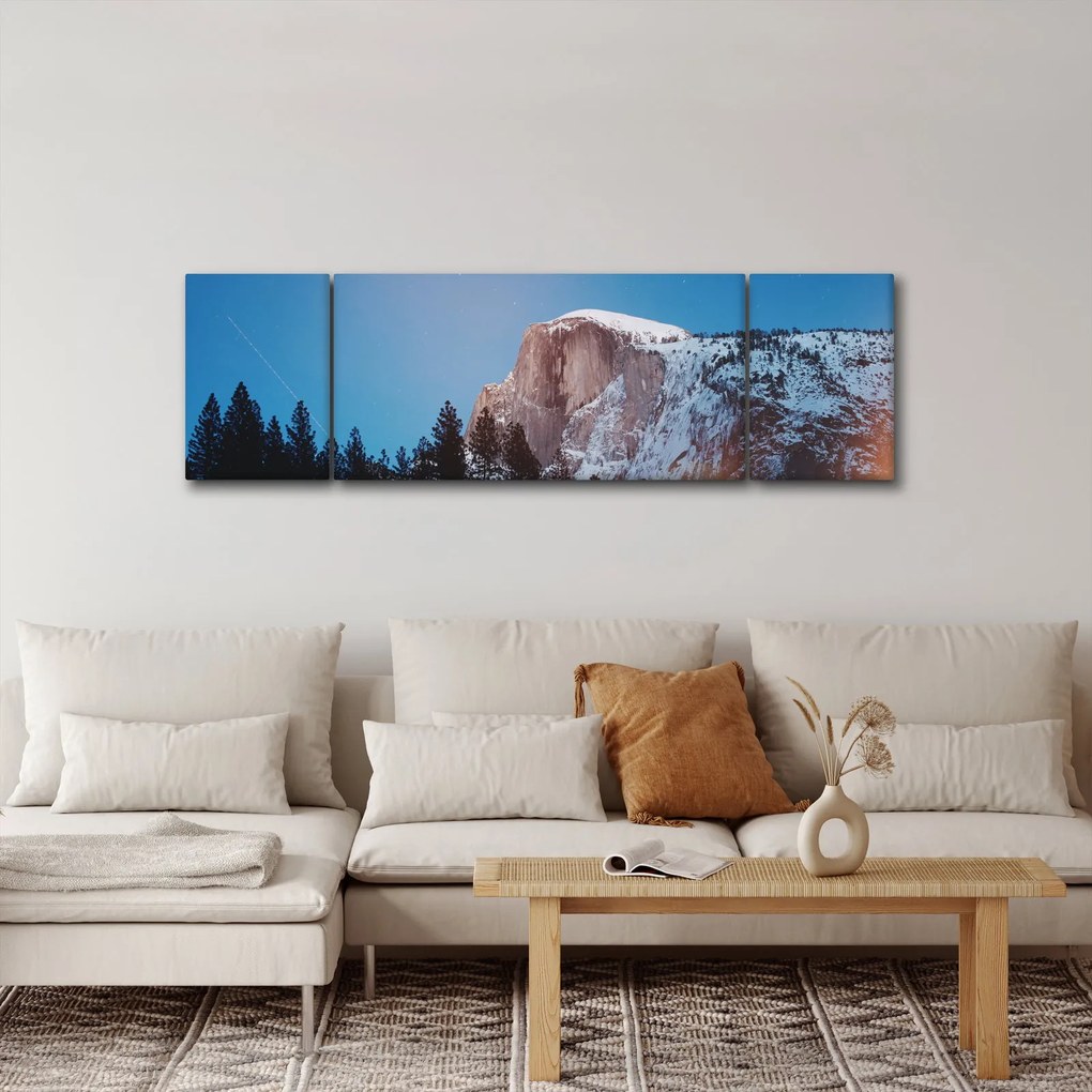 Obraz - Nocny szczyt gór (170x50 cm)