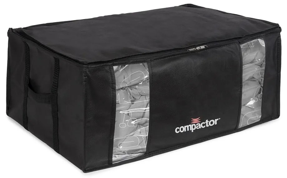 Czarny pojemnik z workiem próżniowym Compactor Black Edition, obj. 210 l