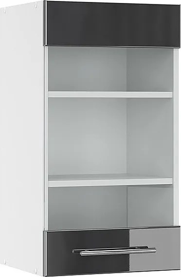 Szklana szafka kuchenna antracyt wysoki połysk 40x34.1x72 fame-line