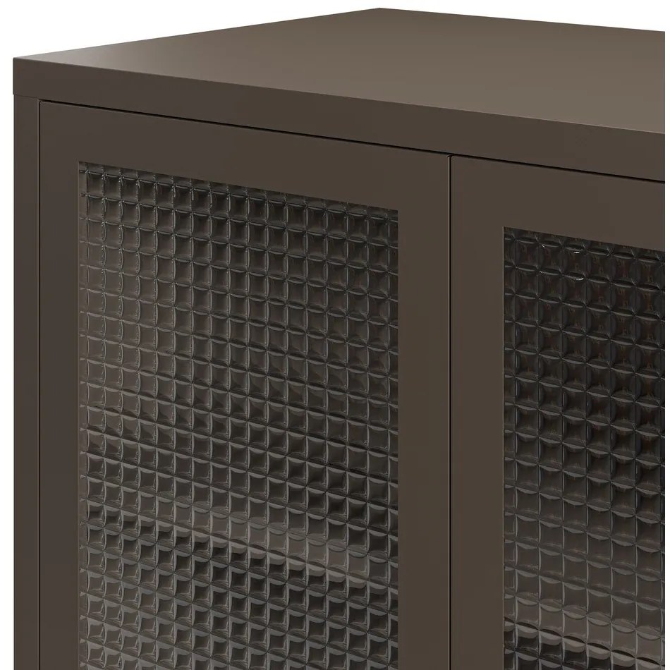 Szara metalowa witryna 70x100x40 cm Layna – Marckeric