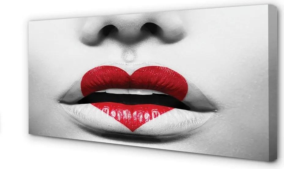 Duży obraz na płótnie Usta z Sercem