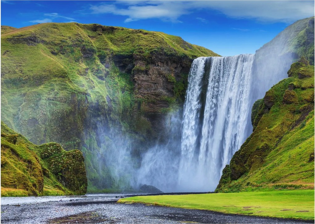 Obraz na szkle - Wodospad Seljalandsfoss (70x50 cm)