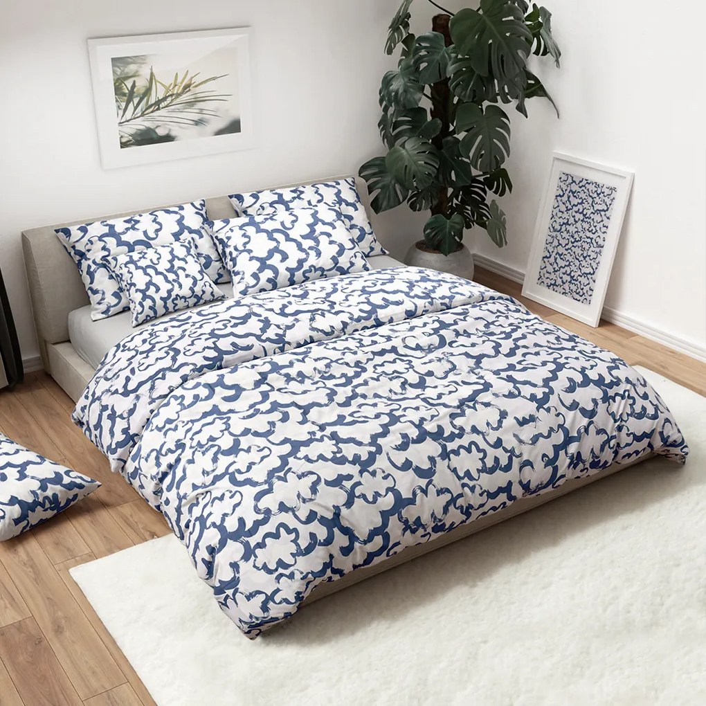 PrzytulneMieszkanie.pl PrzytulneMieszkanie.pl Bawełniana pościel MAGIC SKY biało-niebieska Rozmiar pościeli: 70 x 90 cm | 140 x 200 cm