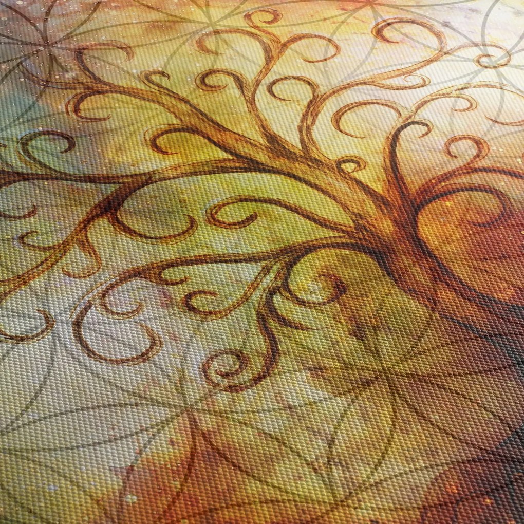 Abstrakcyjny obraz drzewa (z zegarem) (90x30 cm)