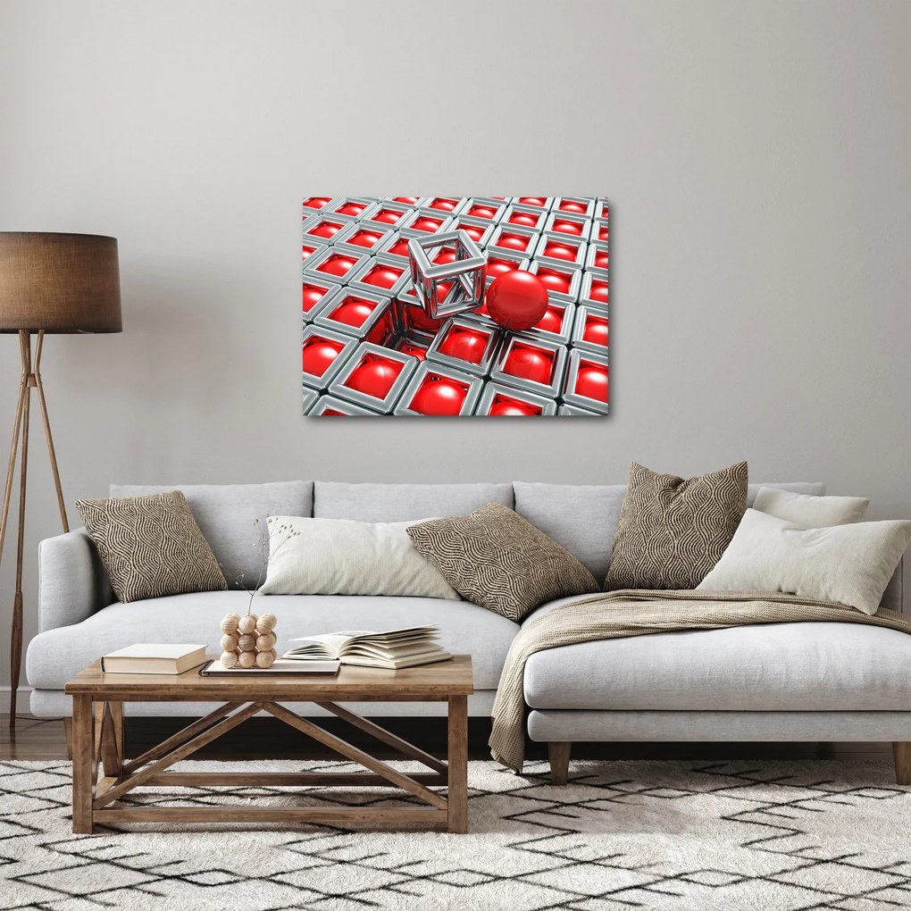 Obraz - 3D metaliczna abstrakcja (70x50 cm)
