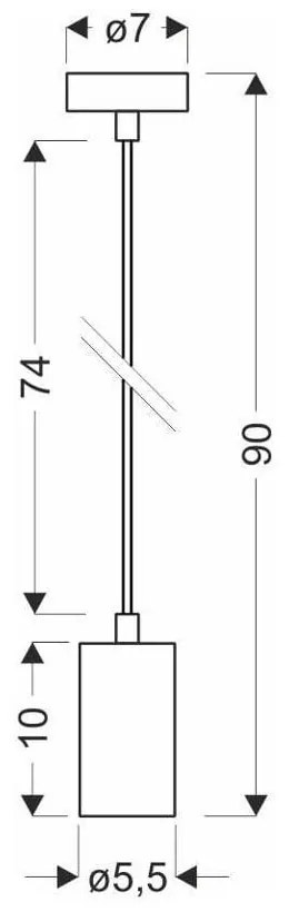 Czarna lampa wisząca z metalowym kloszem ø 7 cm Tubo – Candellux Lighting