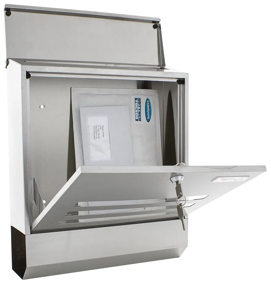 Połączona skrzynka pocztowa na listy a gazety JUBILEE 40, ze stali nierdzewnej