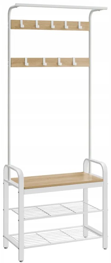 Metalowa ścianka przedpokojowa PURE 183 cm, kremowa/dąb sonoma