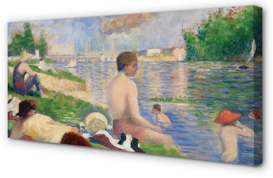 Zdjęcie na płótnie Studium końcowe dla kąpiących się w Asnieres - Georges Seurat