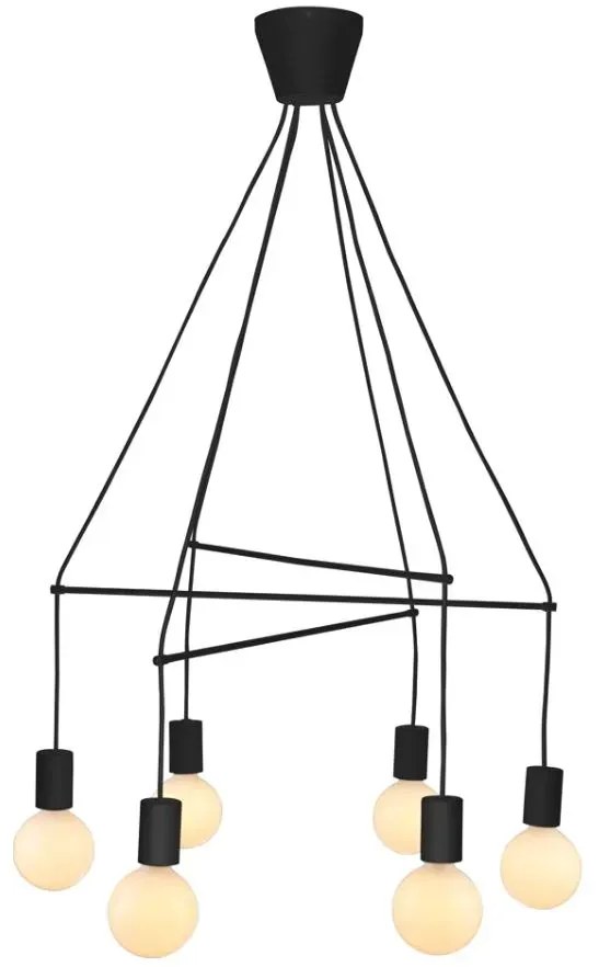 Czarny sześcioramienny żyrandol K4-W45