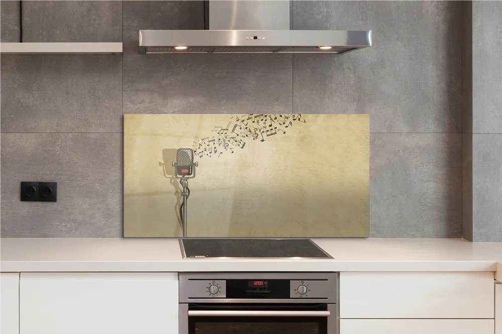 Panel szklany do Kuchni Mikrofon i Zapis Nutowy