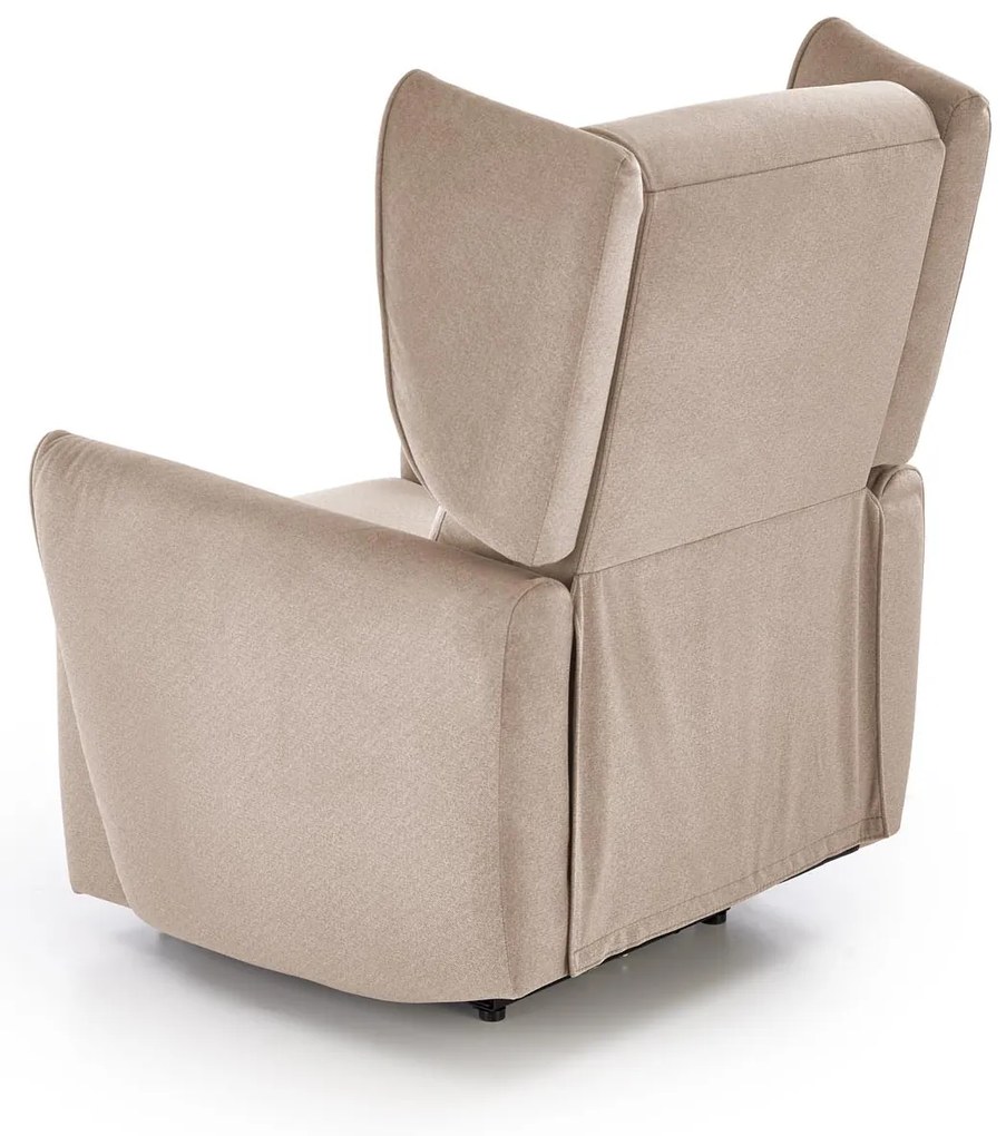 Fotel wypoczynkowy elektrycznie rozkładany beżowy GELATO