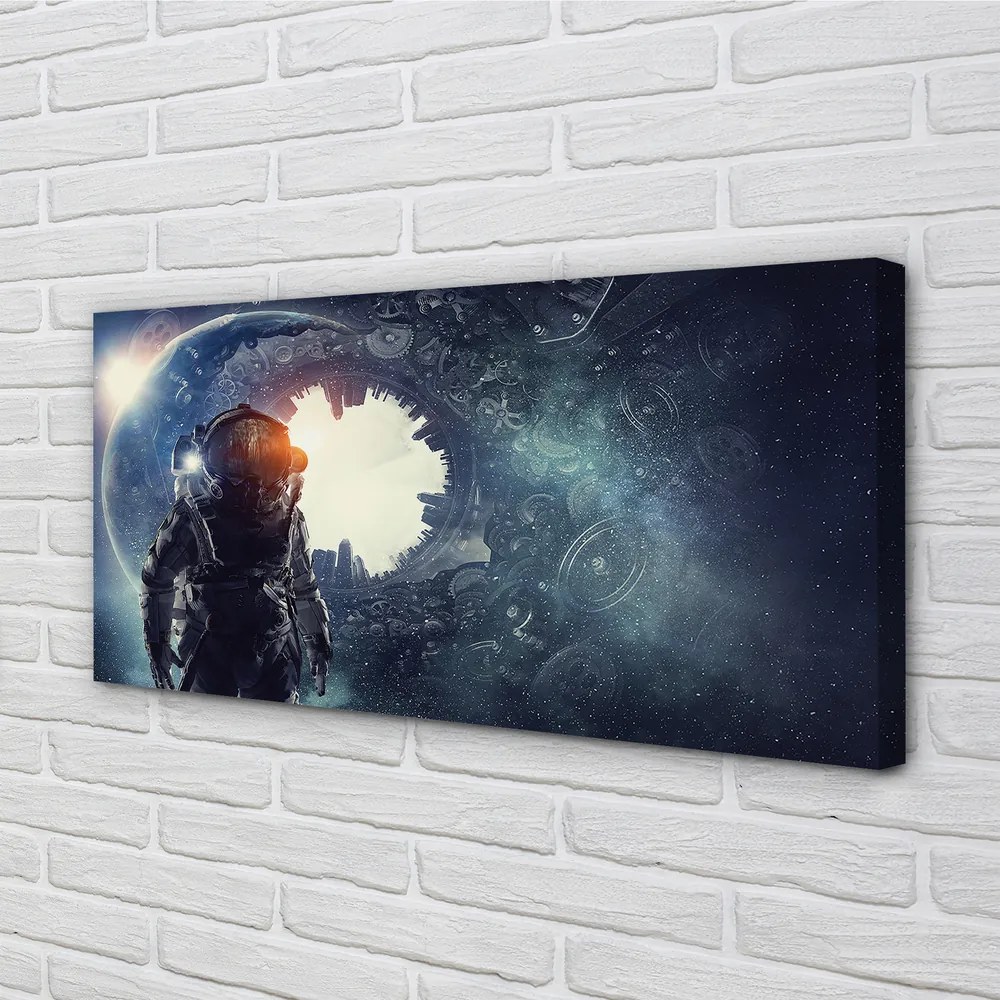 Zdjęcie na płótnie Postać w Świecie Mechanizmów