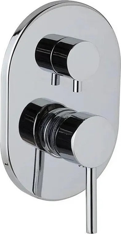 Bateria wannowa z przełącznikiem do natrysku "Nyssa" z mosiądzu chromowanego do montażu na ścianie