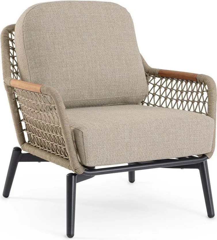 Jasnobrązowy metalowy fotel ogrodowy Eulero – Bizzotto