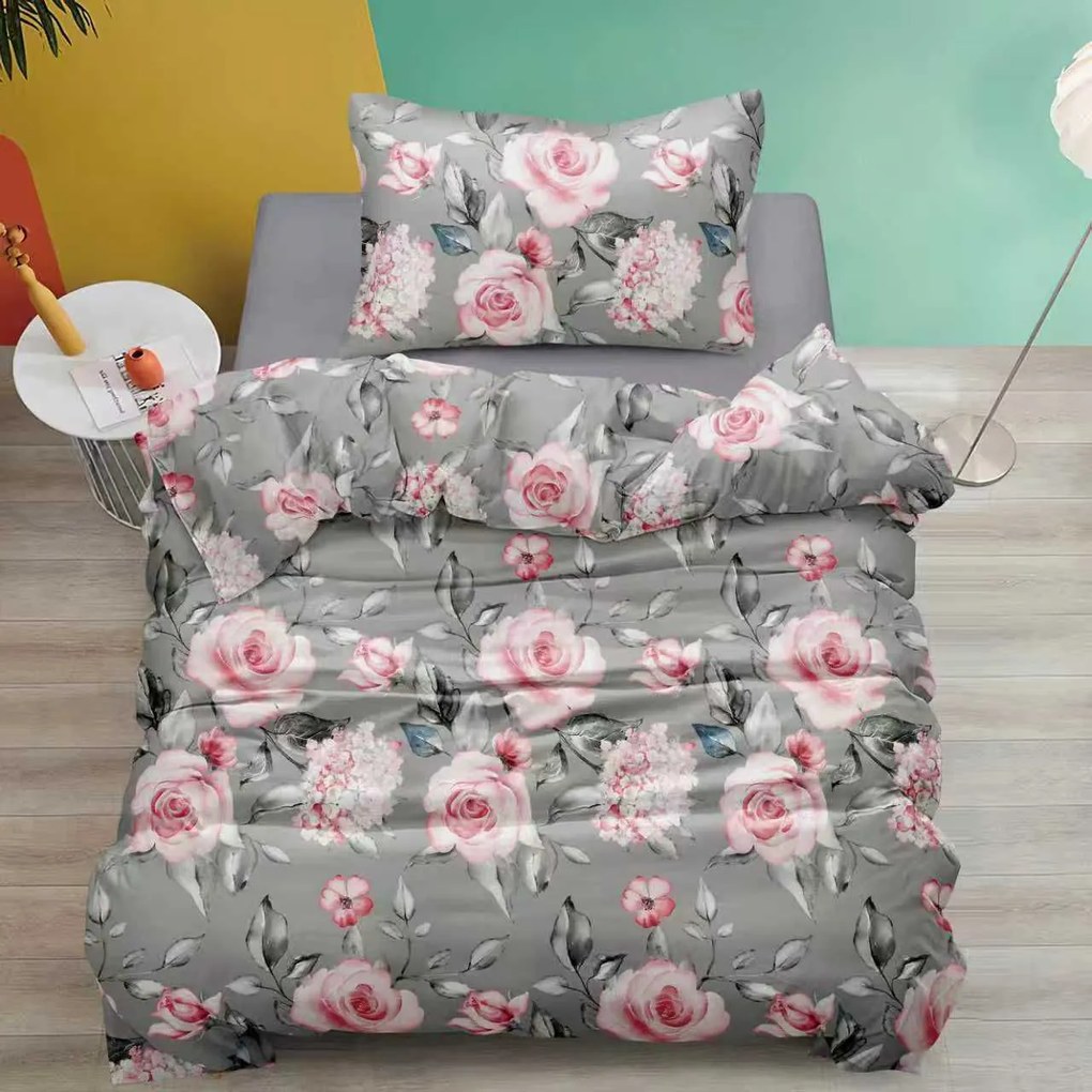 PrzytulneMieszkanie.pl PrzytulneMieszkanie.pl Bawełniana pościel MELAROSEA szara Rozmiar pościeli: 70 x 90 cm | 140 x 200 cm